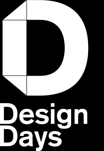 Logo dei Design Days con una lettera D stilizzata in bianco e nero.