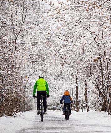 Randonnées à vélo en hiver