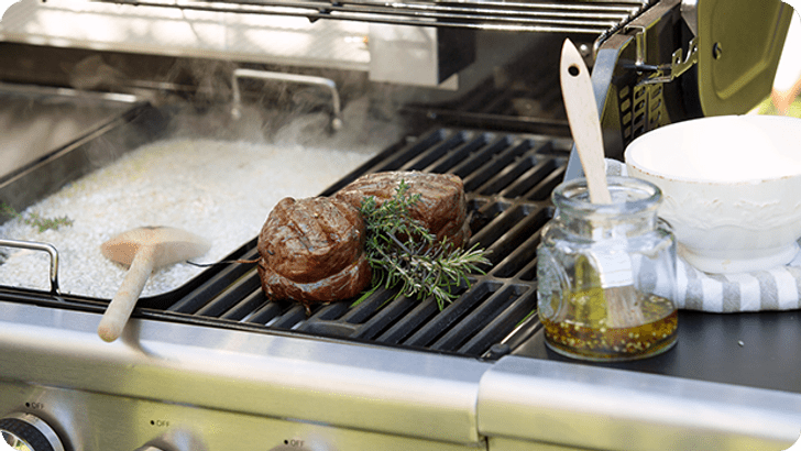 Grill-Rezept Roquefortrisotto mit Rindsfiletmedaillons