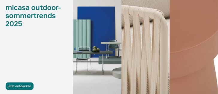 Entdecke die Outdoor-Sommertrends 2025 von micasa. Moderne Möbel und stilvolle Designs für deinen Garten.