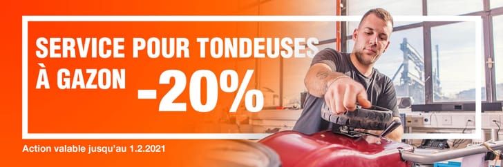 20% sur le service tondeuses
