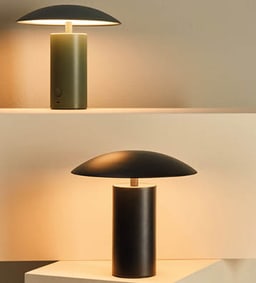 Zwei moderne Tischlampen mit elegantem Design.